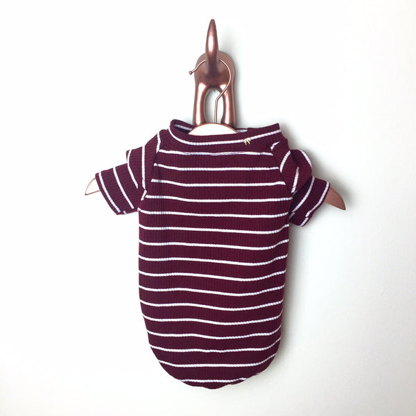 Frill Sleeve Tee in Burgundy
