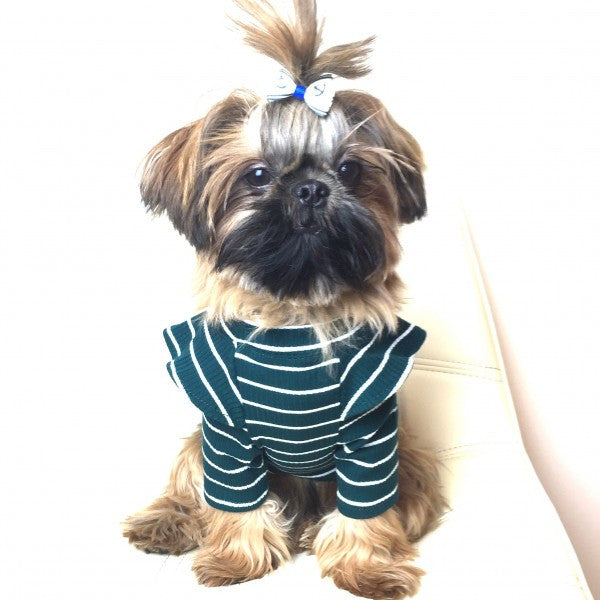 Frill Sleeve Tee in Green