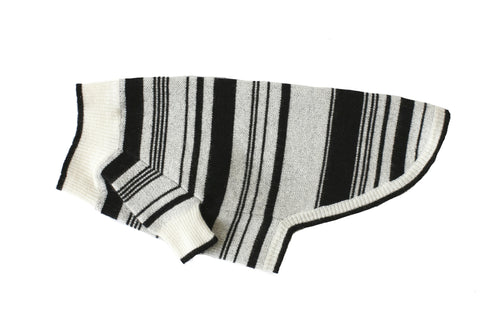 Multi-Stripe Cashmere Sweater in Ivory/Black