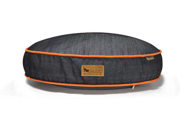 Urban Denim Round Bed - Medieval Blue/Mandarin