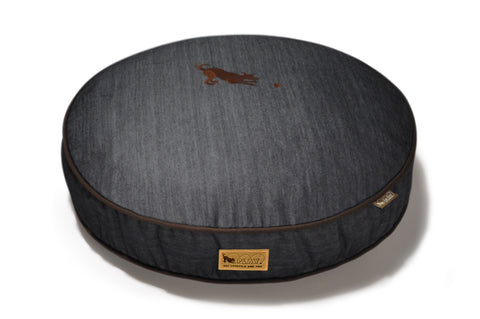 Urban Denim Round Bed - Medieval Blue/Chocolate