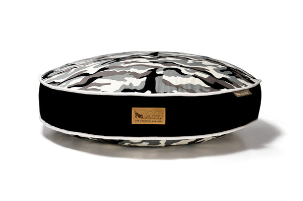 Camouflage Round Bed - White Camo