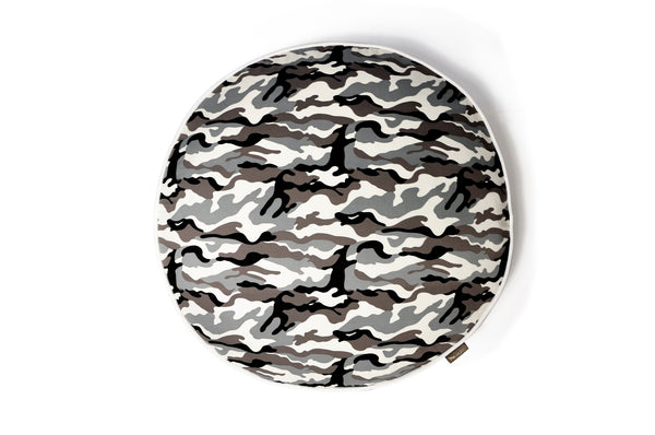 Camouflage Round Bed - White Camo