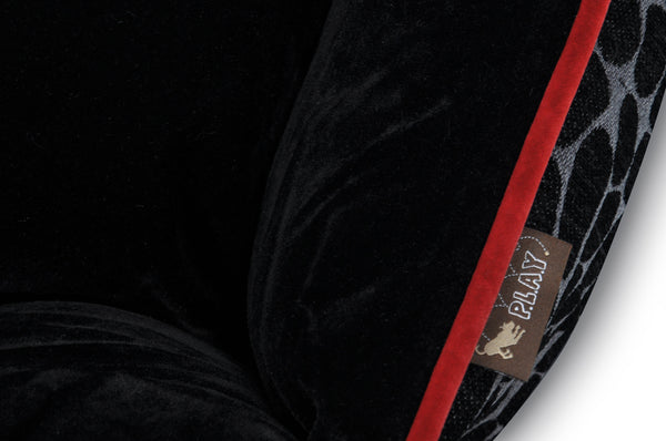 Kalahari Lounge Bed - Black Giraffe/Sangria